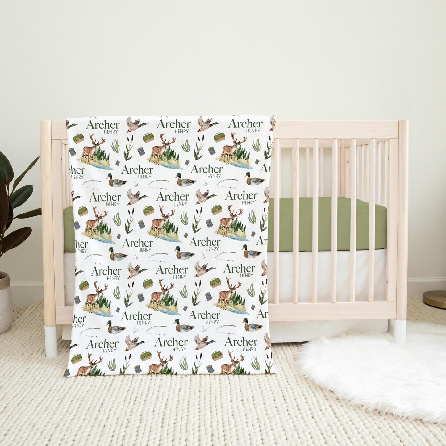 Hunting Swaddle Set, Buck and Duck W48