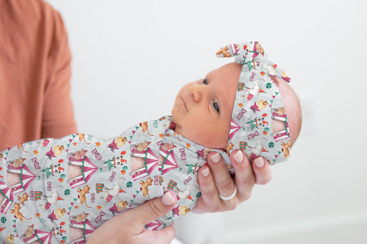Girl Circus Swaddle Blanket Set