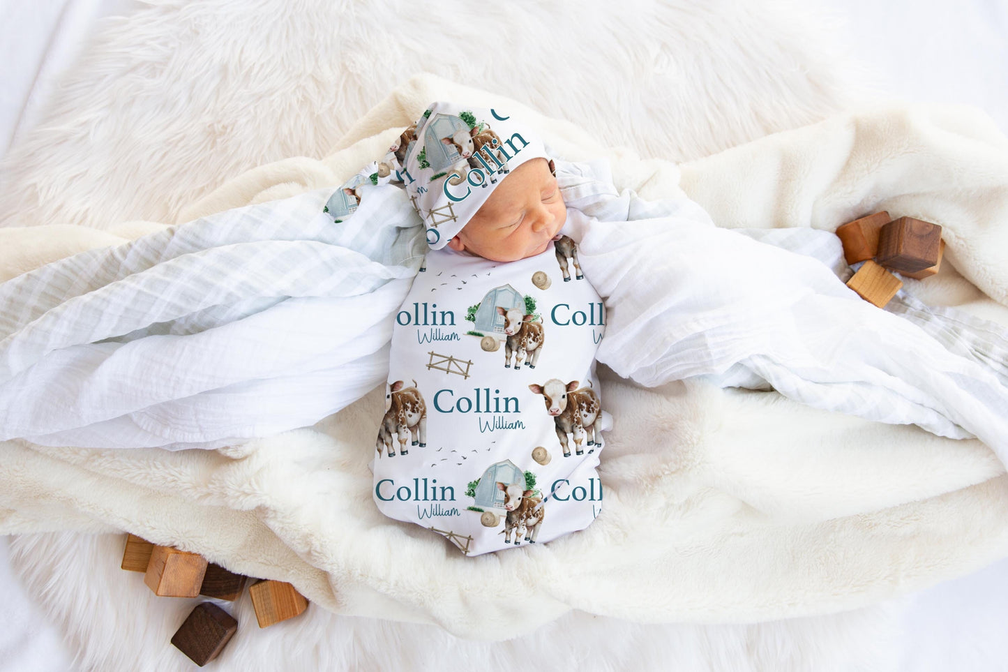 Cow Farm Swaddle Set, C37