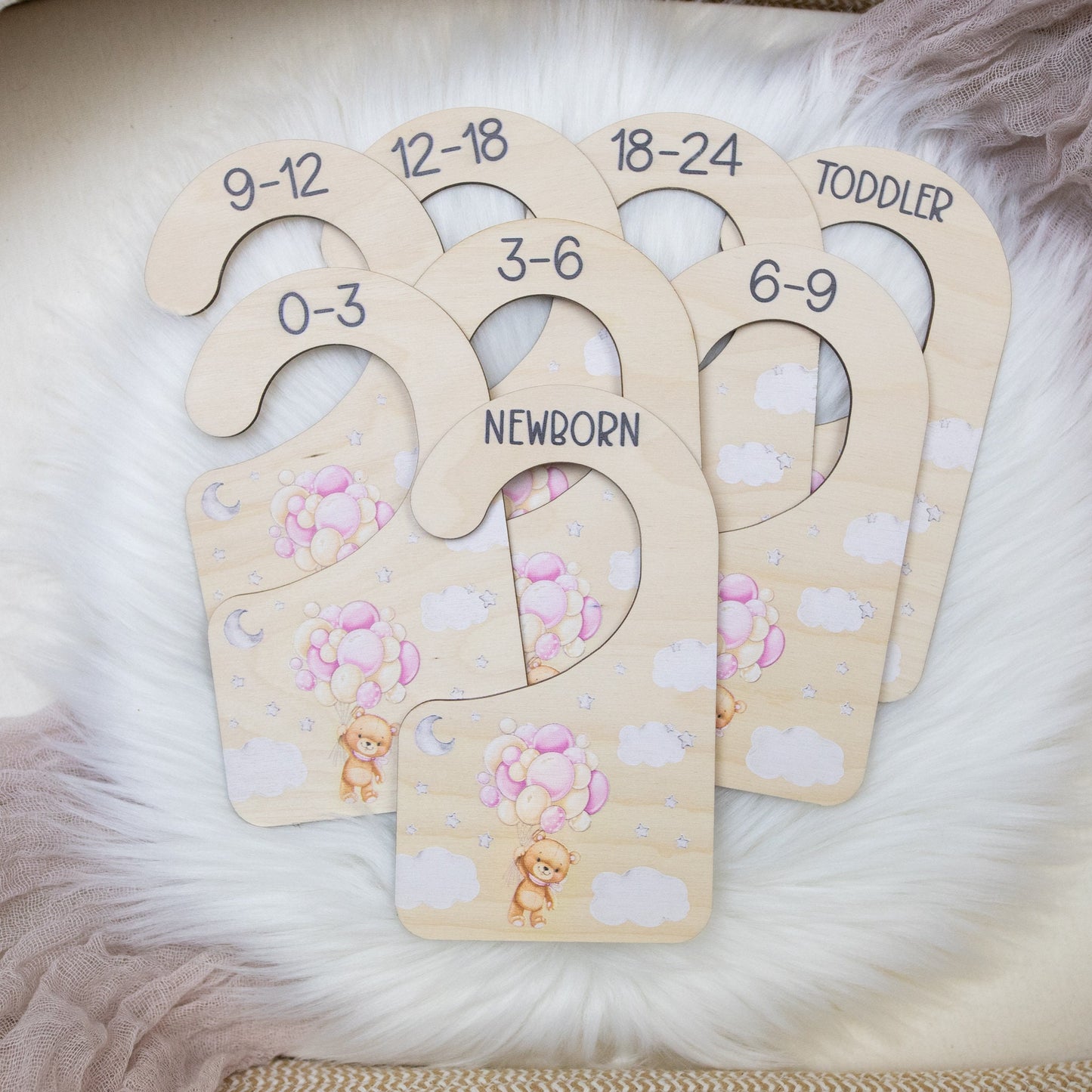 Girl Bear Balloon Clothing Dividers, T57
