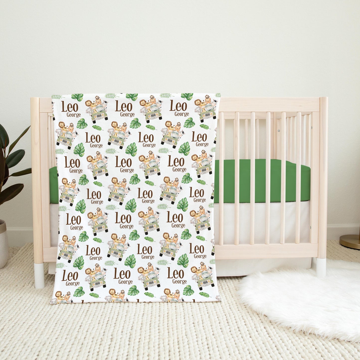 Boy Safari Swaddle Set, Lion, Elephant, Giraffe S53