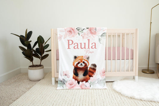 Red Panda Baby Blanket, Girl W49