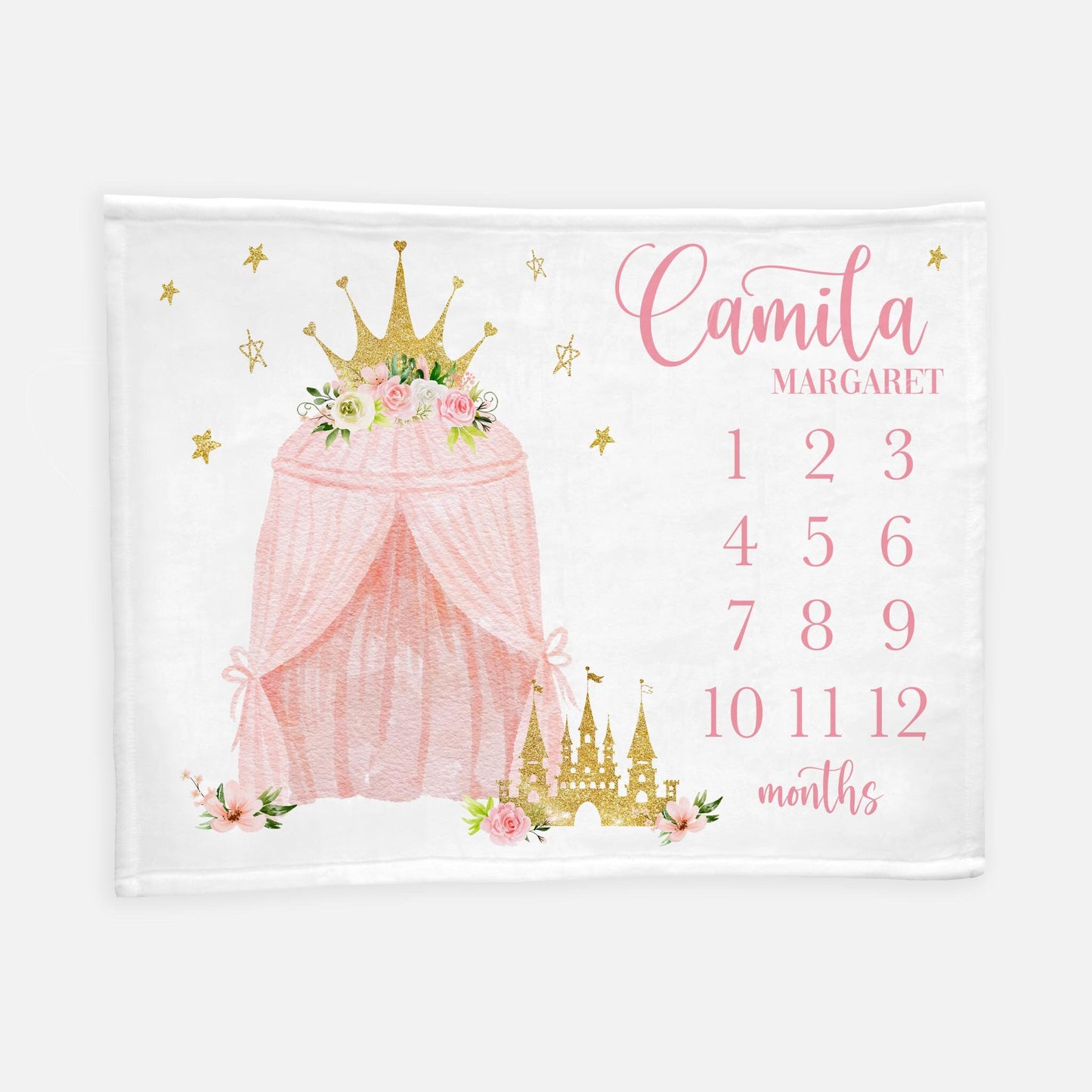 Princess Crown Milestone Blanket, Castle Girl G51