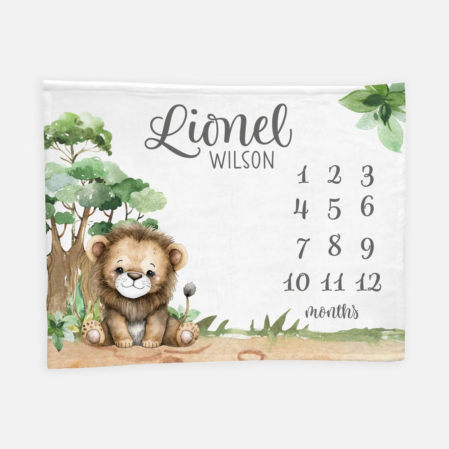 Lion Baby Milestone Blanket, Boy S54