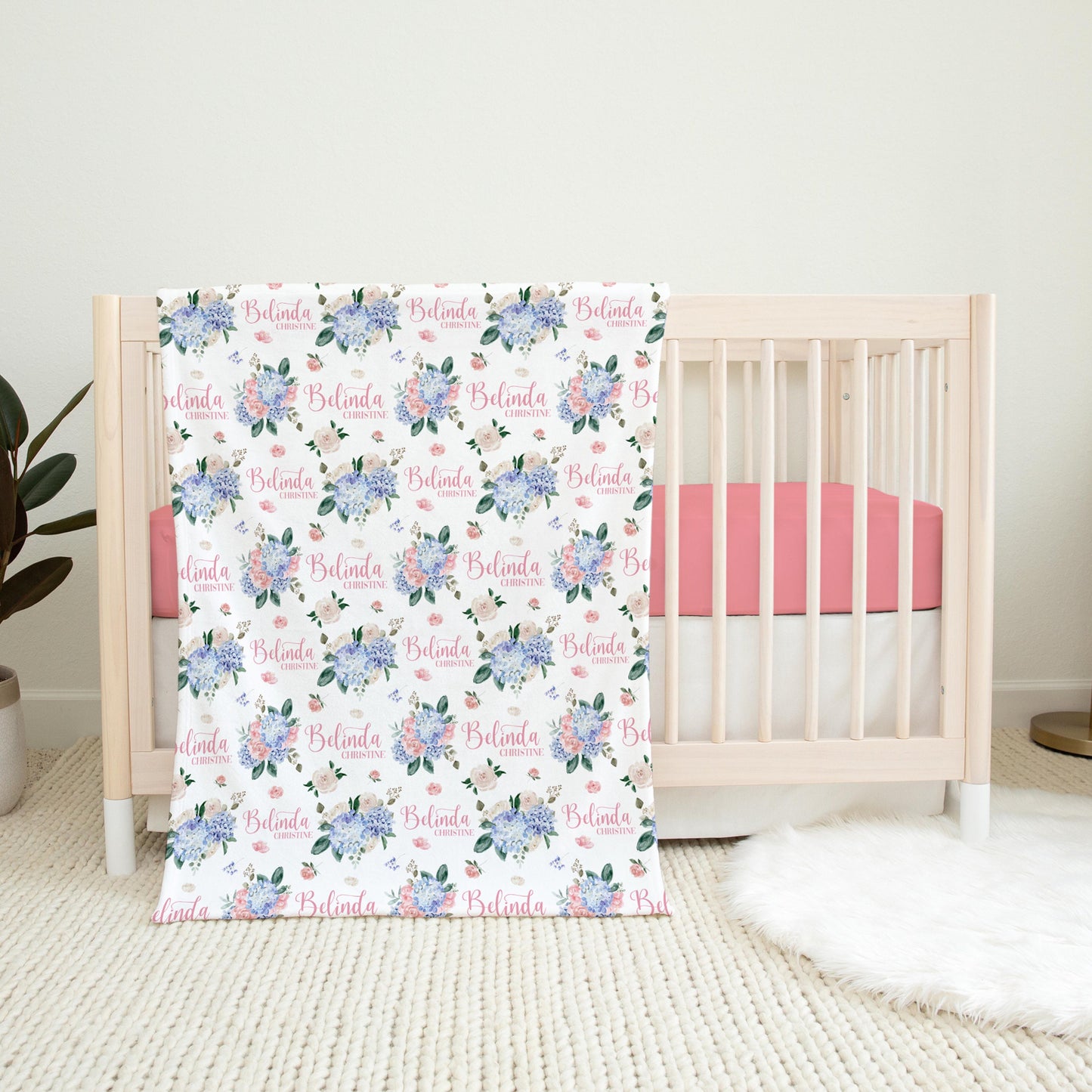 Hydrangea and Roses Swaddle Set, F93