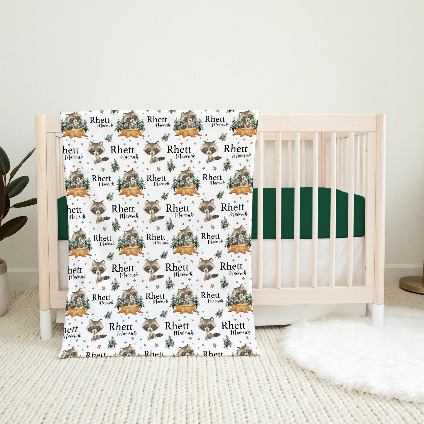 Raccoon Swaddle Set, Woodland W47