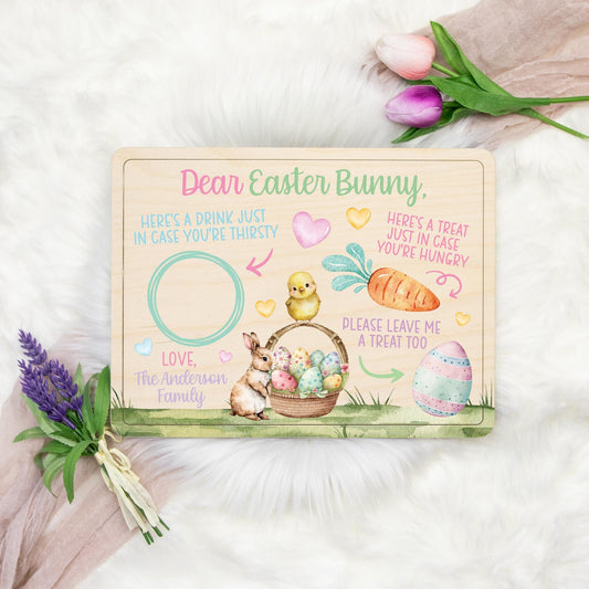 Wooden Easter Bunny Egg Shaped Treat Tray