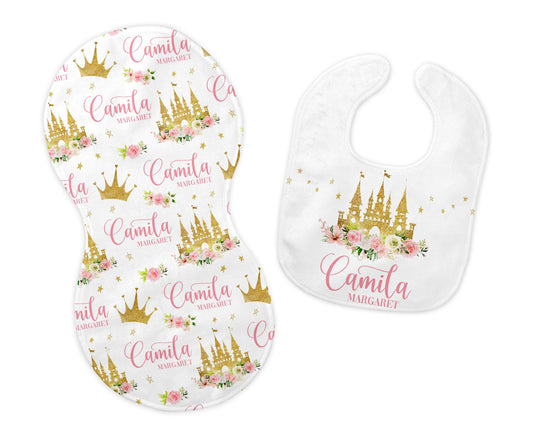 Princess Bib and Burp Cloth Set, G51