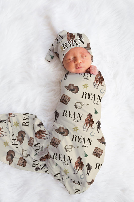 Cowboy Western Swaddle Set, C36