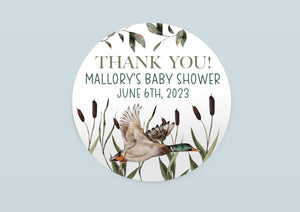 Mallard Duck Baby Shower Favor Stickers and Thank You Labels, B33