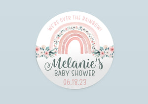 Boho Rainbow Baby Shower Favor Stickers and Thank You Labels, T26