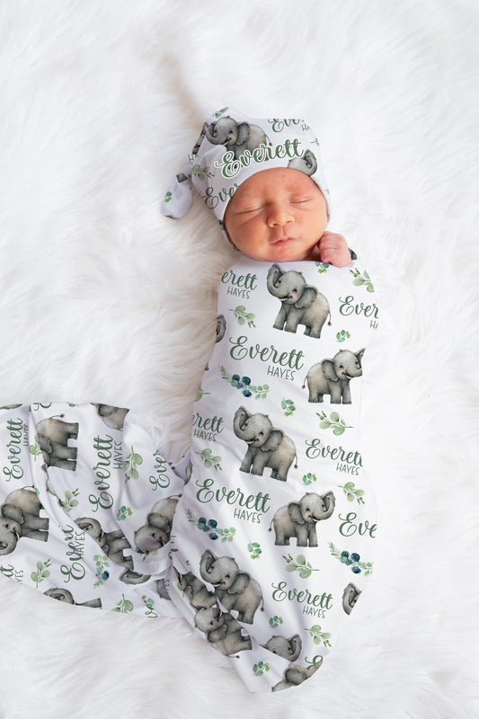 Elephant Safari Swaddle Set, S56