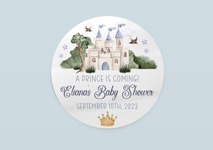 Prince Baby Shower Favor Stickers, B22