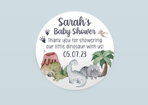 Dinosaur Baby Shower Favor Stickers and Thank You Labels, B23