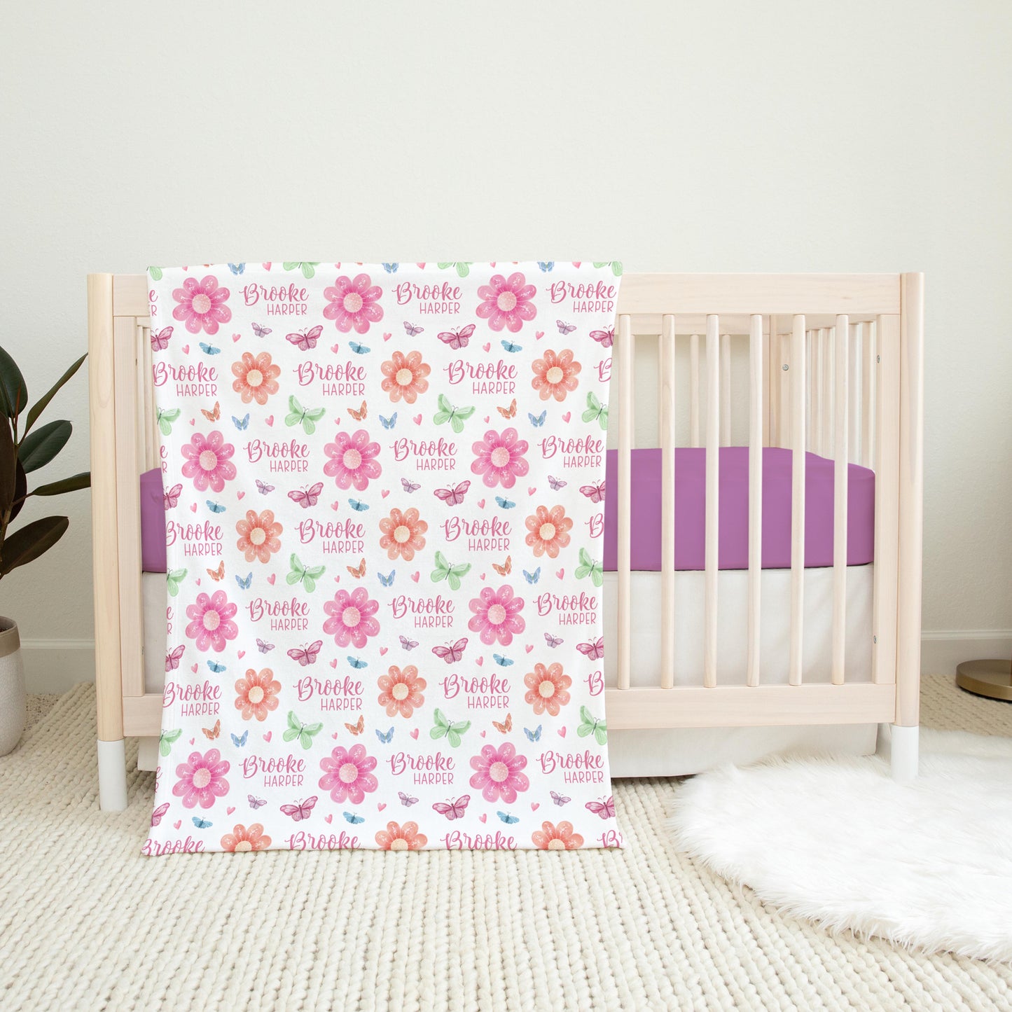 Floral Butterfly Swaddle Set