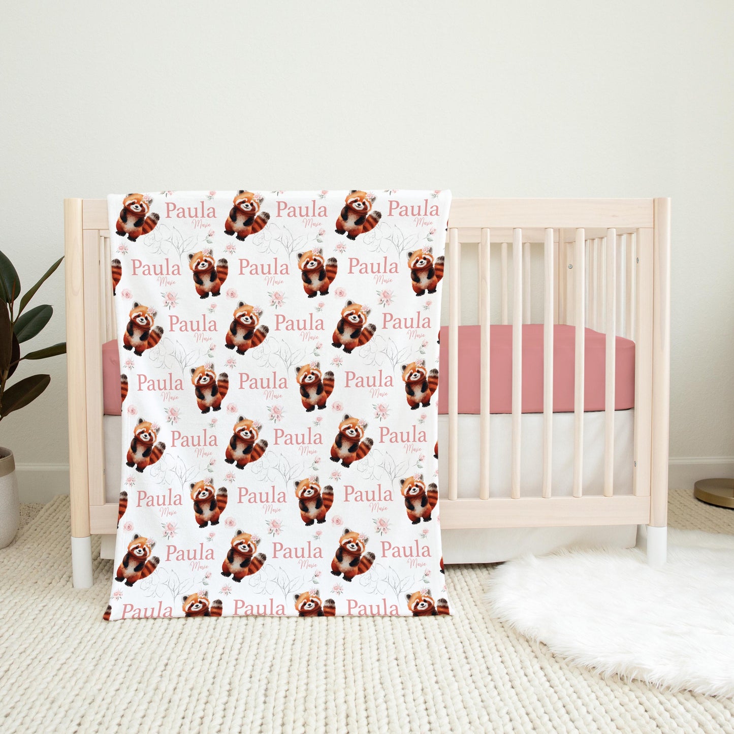 Red Panda Bear Swaddle Set, W49