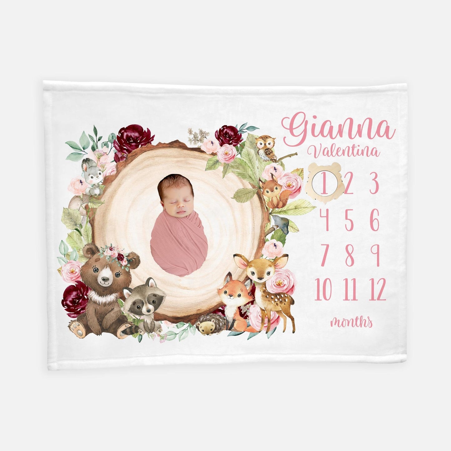 Girl Woodland Milestone Blanket, W28