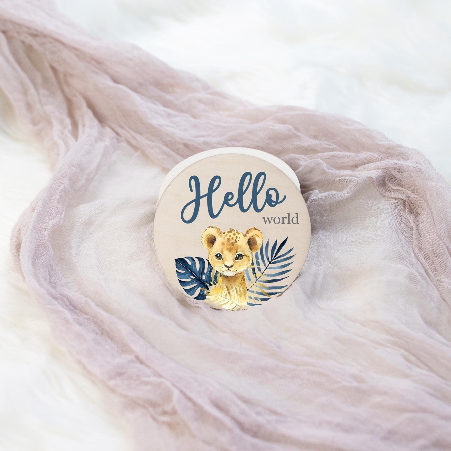 Lion Wood Milestone Cards, Blue S31