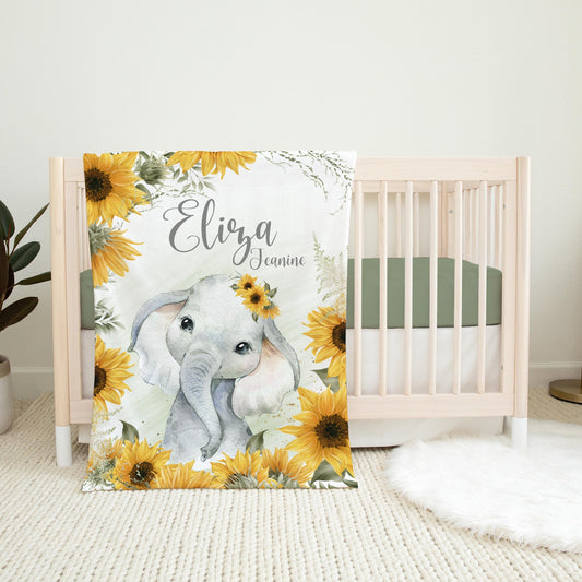 Elephant Sunflower Blanket, S57