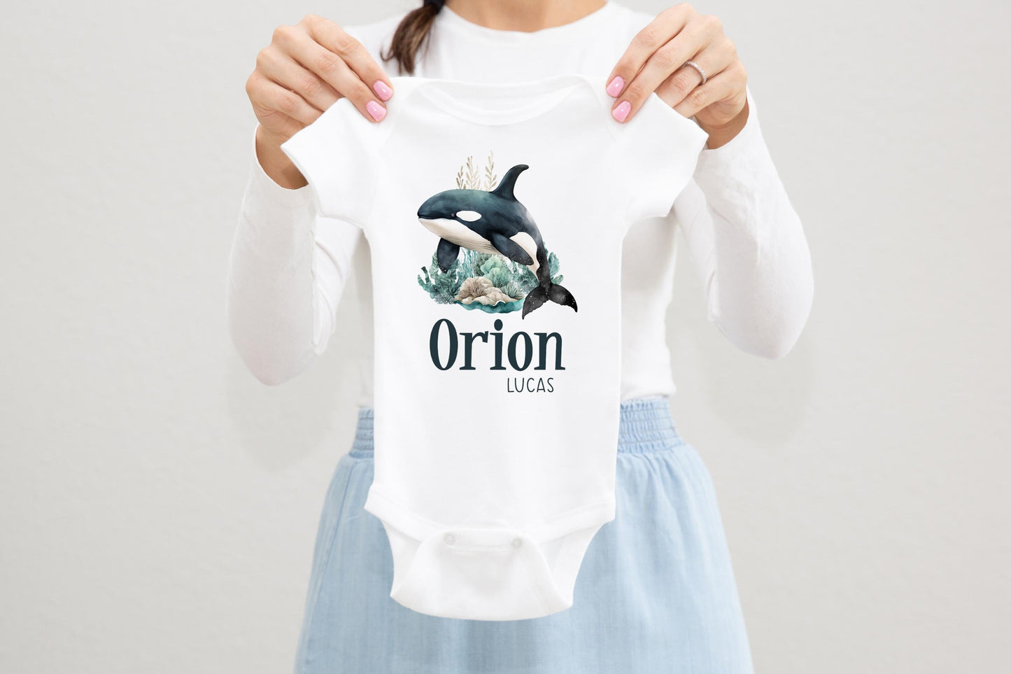 Orca Whale Baby Bodysuit, Ocean Life O35