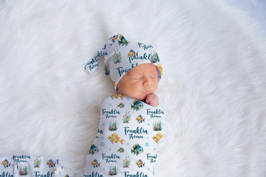 Fish Swaddle Set, Tropical O36