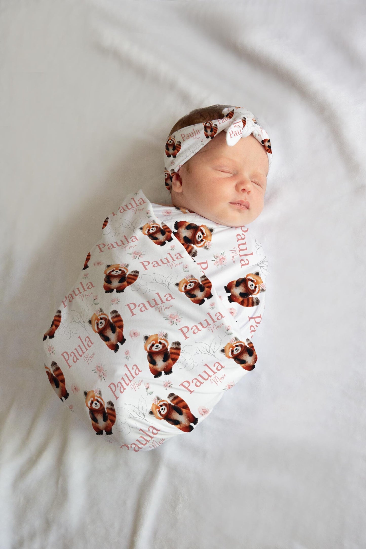 Red Panda Bear Swaddle Set, W49