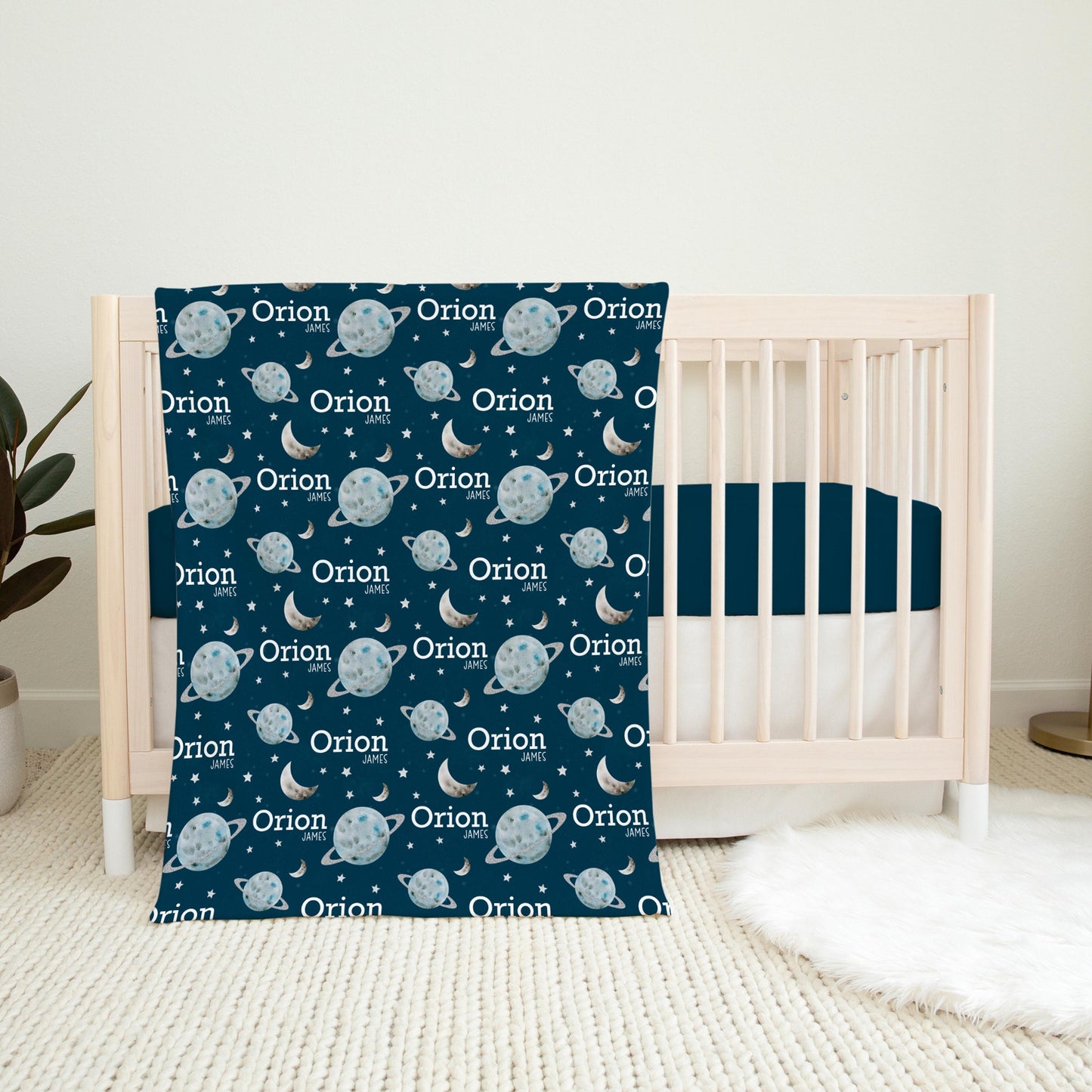 Outer Space Swaddle Blanket, Boy T58