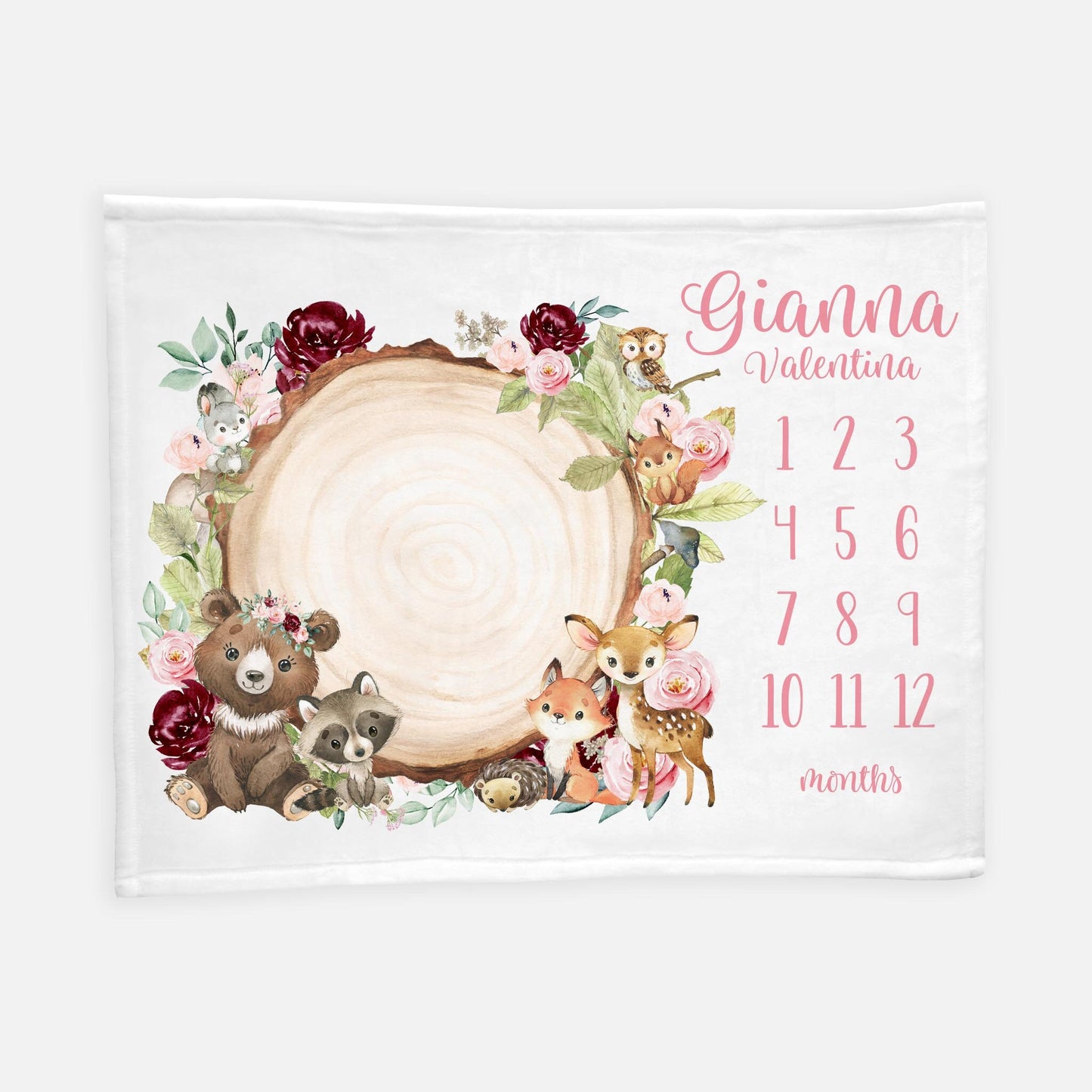 Girl Woodland Milestone Blanket, W28