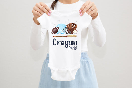 Football Baseball Baby Bodysuit, B43