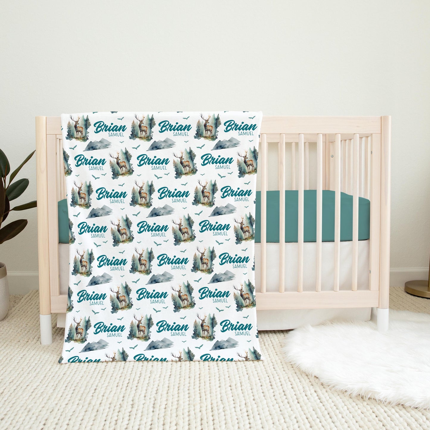 Deer Antlers Swaddle Baby Blanket, W52