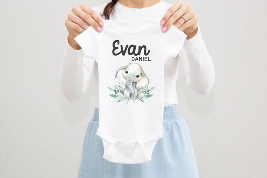 Elephant Baby Boy Bodysuit, S61