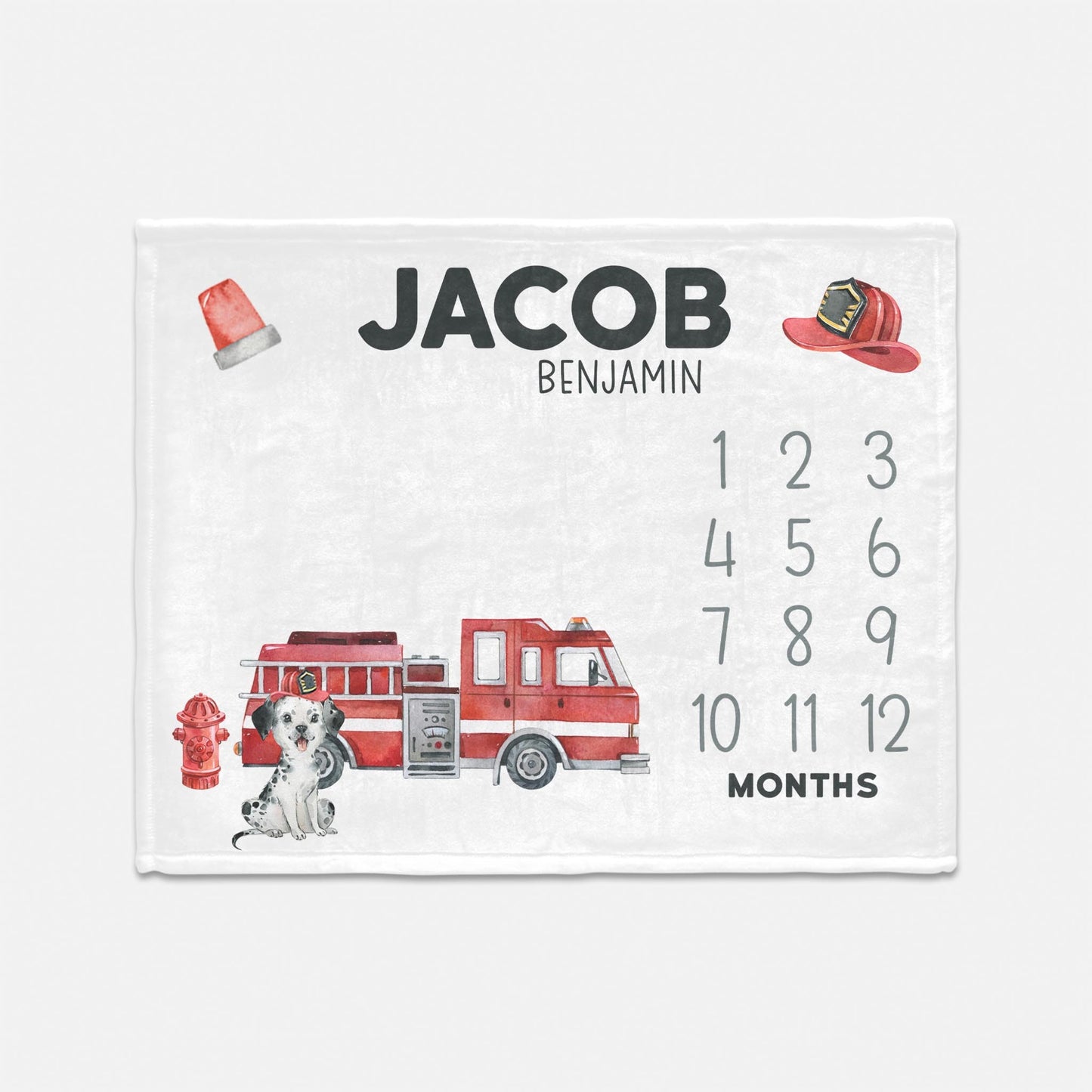 Fireman Baby Milestone Blanket, B64