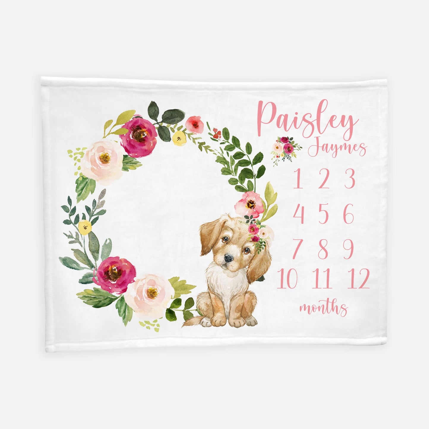 Puppy Baby Milestone Blanket, Yellow Lab G62