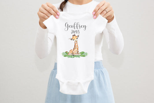 Safari Baby Bodysuit, Giraffe