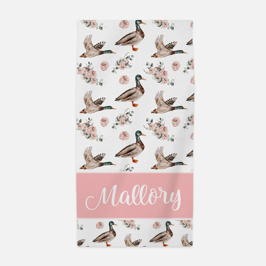 Girl Mallard Duck Beach Towel, B33