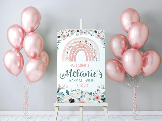 Rainbow Baby Shower Welcome Sign, T26