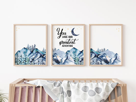 Adventure Nursery Wall Art Poster, Mountain Nursery Decor, M2