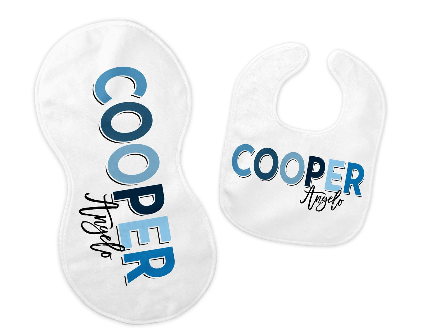 Personalized Bib and Burp Cloth Set