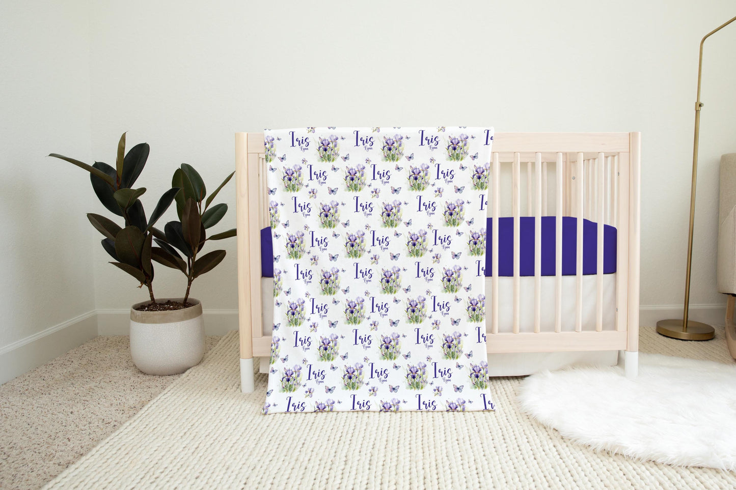 Iris Flowers Swaddle Set, Purple F98