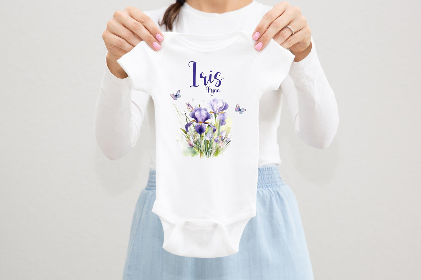 Iris Flower Baby Bodysuit, F98