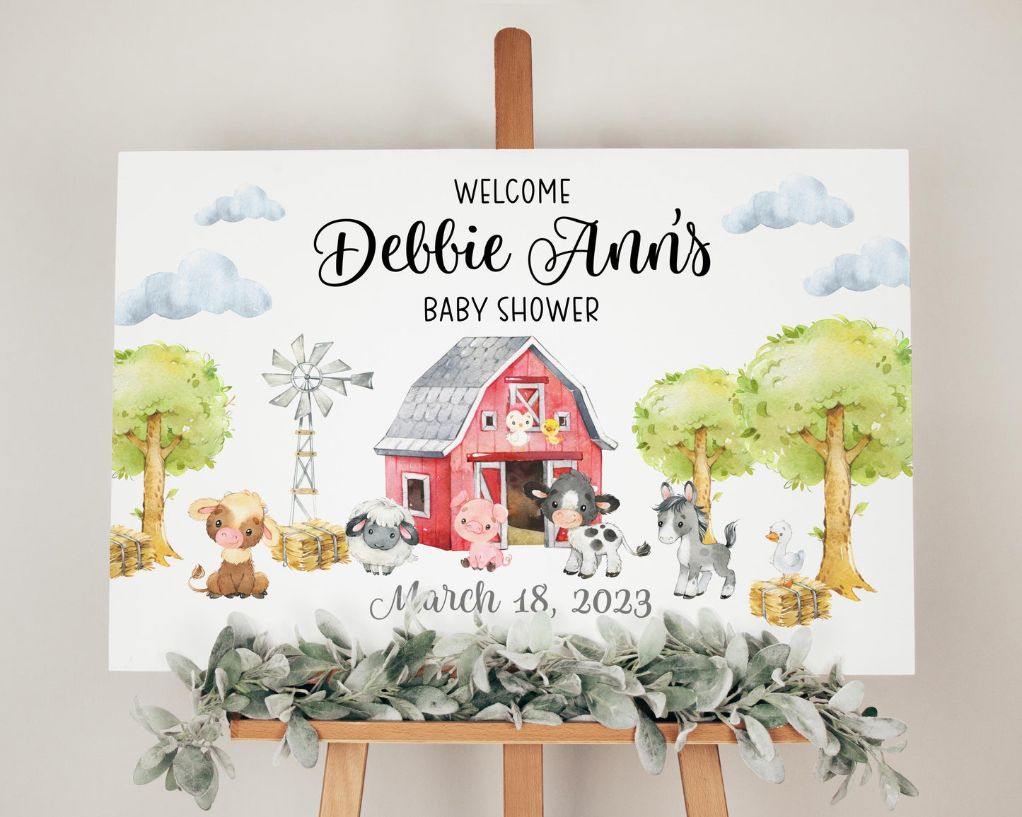 Farm Baby Shower Welcome Sign, S1