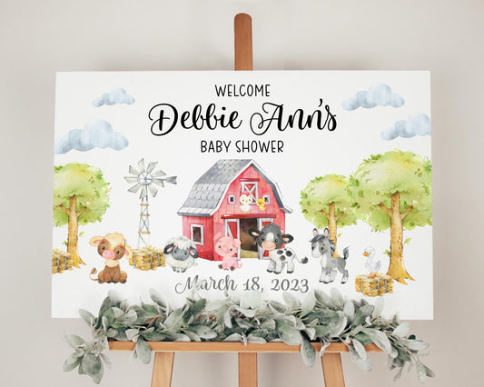 Farm Baby Shower Welcome Sign, S1