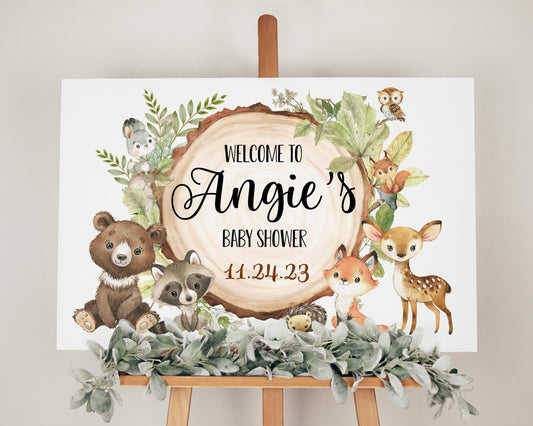 Woodland Baby Shower Welcome Sign, W27