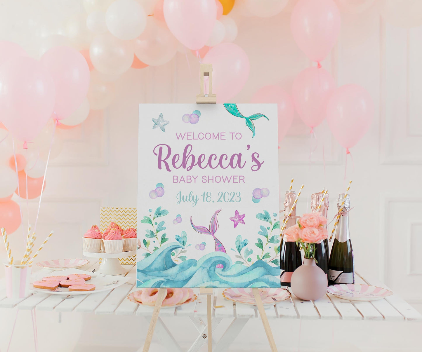 Mermaid Baby Shower Welcome Sign, O34