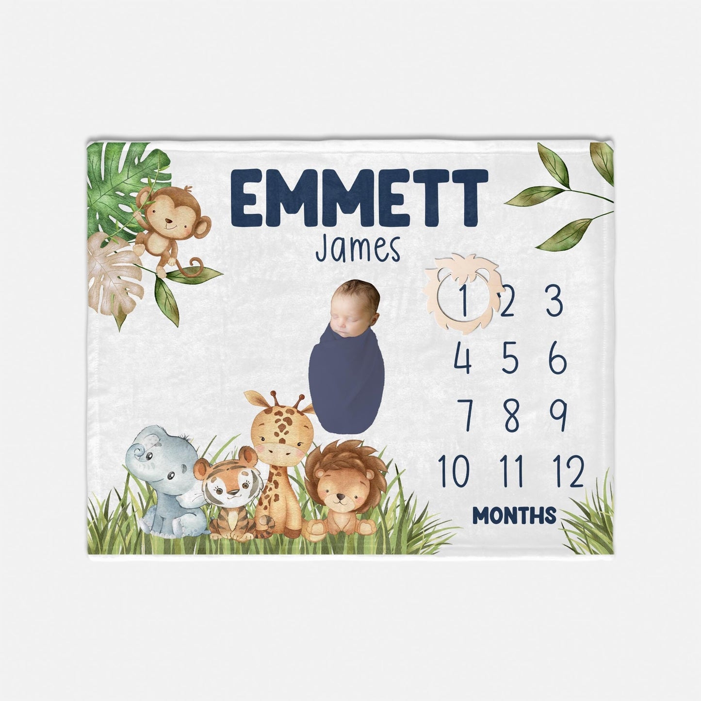 Safari Milestone Blanket, Gender Neutral S63