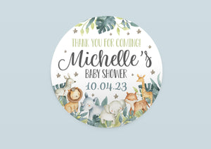 Safari Baby Shower Favor Stickers, and Thank You Labels, S4