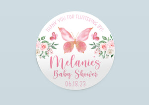 Butterfly Baby Shower Favor Stickers, and Thank You Labels, G5