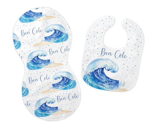 Ocean Bib and Burp Cloth Set, Under the Sea, O1