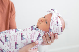 Adventure Awaits Girl Swaddle Set, Mountain Swaddle M21