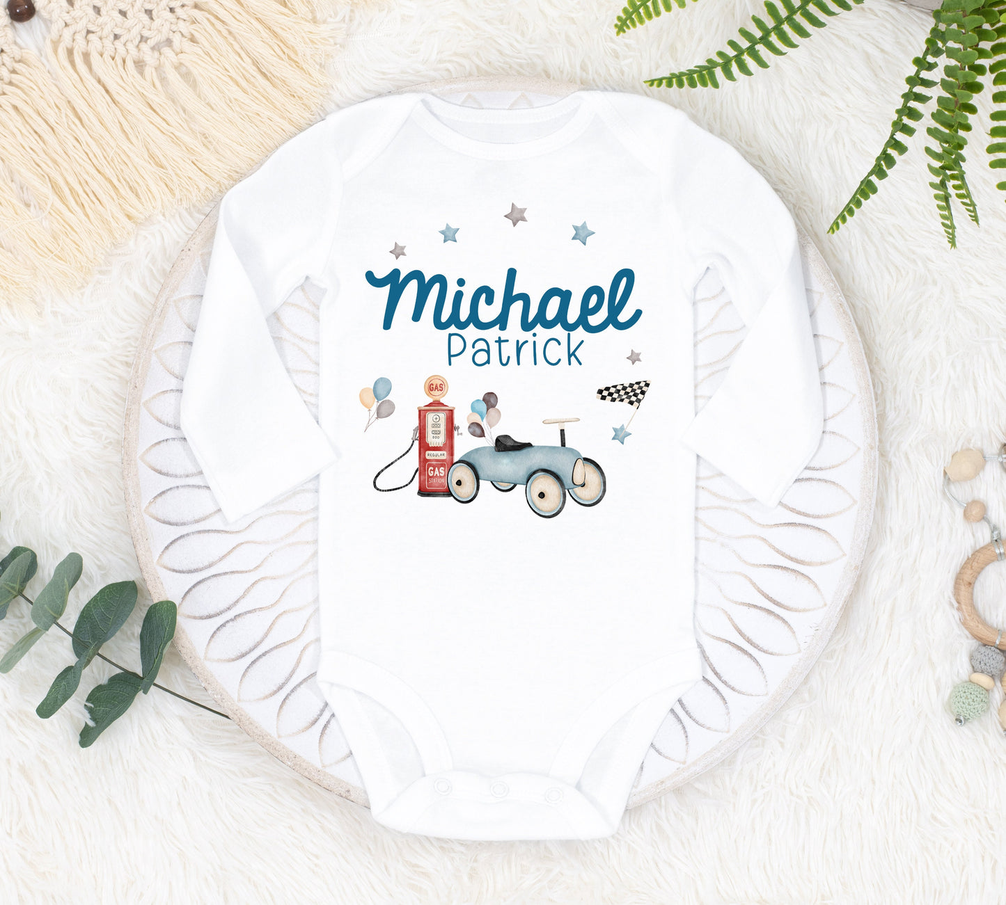 Race Car Baby Bodysuit, Vintage B66